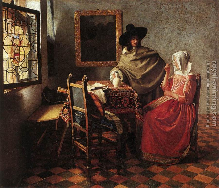 Jan Vermeer : A Lady Drinking and a Gentleman